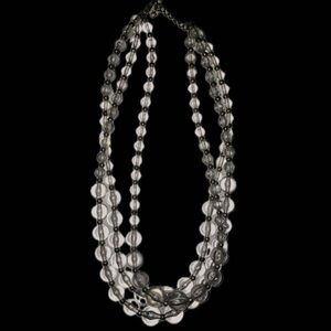 Clear and silver beaded necklace